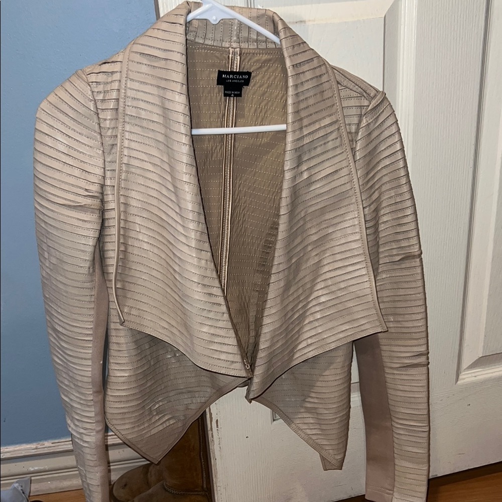 Marciano Tan Blazer with Draped Front